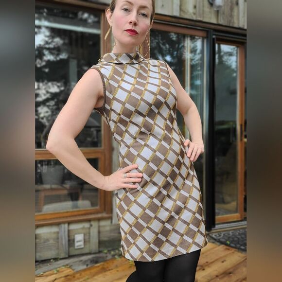 The Lana Mod Vintage 60s Holiday Mini Shift Dress S - Picture 13 of 15